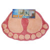 Foot Prints Pink Shaggy Accent Floor Rug Door Mat