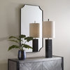 Modern Traditional Style Mirror Stainless Steel Frame Scalloped Corner