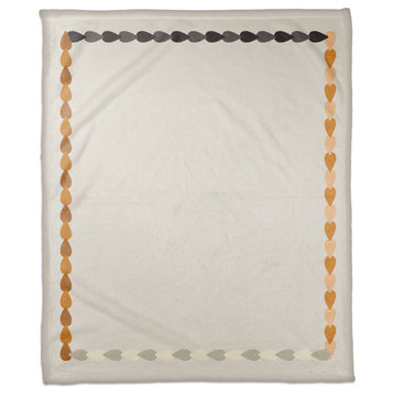 Knit Earthy Boarder 50x60 Coral Fleece Blanket