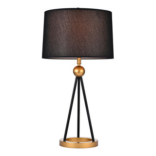 Warehouse of Tiffany's TM166/1 Black and Matte Gold With 2 Light Bulb ...