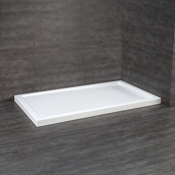 OVE DECORS Anti-slip White Shower Base 60x36 in. with Side Hidden Drain