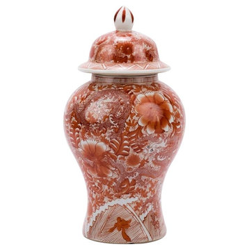 Temple Jar Vase Dragon Floral Large Colors May Vary Orange Variable