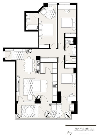 Plano de planta by Ana Villamañan Studio