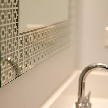 Modern Bathroom Sink with Geometric Mirror Frame