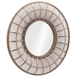 Zuo Modern - Toto Mirror Antique Gold - The Toto Mirror has a steel frame wrapped with a polyurethane rattan weave.  This mirror combines modern deco and boho Chic glam that can make any room pop.