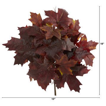 18" Autumn Maple Leaf Artificial Flower, Set of 2