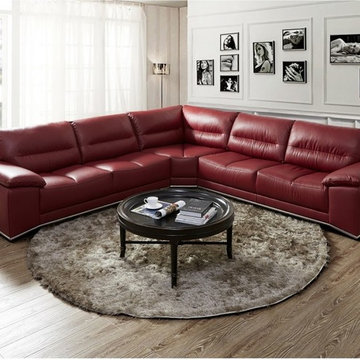 Valentino Red Leather Sectional Sofa