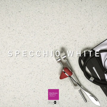 HanStone | SPECCHIO WHITE | Cream sprinkled with flakes of taupe and griege