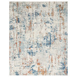 Nourison - Nourison Quarry 5'3" x 7'3" Beige Blue Rust Modern Indoor Rug - Invite movement and depth to your space with this beige, blue, and rust abstract rug from the Quarry Collection. Pools of neutral colors tie together the various elements of your room without being overpowering, while the low-profile construction lays flat quickly and does not shed. Made from a softly textured blend of polypropylene and polyester yarns designed to hide dirt and the regular wear of family life. Choose from a variety of shapes and sizes to decorate any space including the living room, hallway, entryway, dining room, and kitchen.