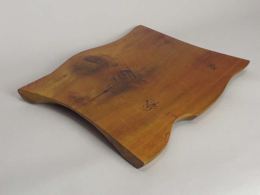 #15031 Hand-Carved Serving Tray. Reclaimed Heartwood Poplar