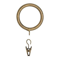 Kirsch Wrought Iron Drapery Ring with Clip - Window Treatment Accessories