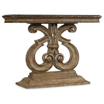 Bowery Hill Traditional Wood Console Table in Weathered Oak Finish