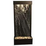 Adagio Water Features - Harmony River Flush Mount Water Fountain, Black Spider Marble, Antique Bronze - The Harmony River Flush Mount water feature