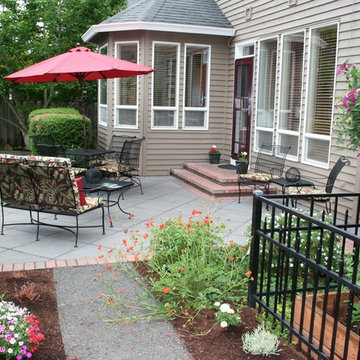 AFTER: Main patio and dahlia beds
