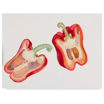 Joanne Porter 'Halves Of Red Pepper' Canvas Art, 19"x14"