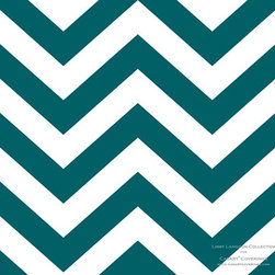 Casart coverings - Teal Chic Chevron - Custom Printed Removable Wallpaper - Wallpaper