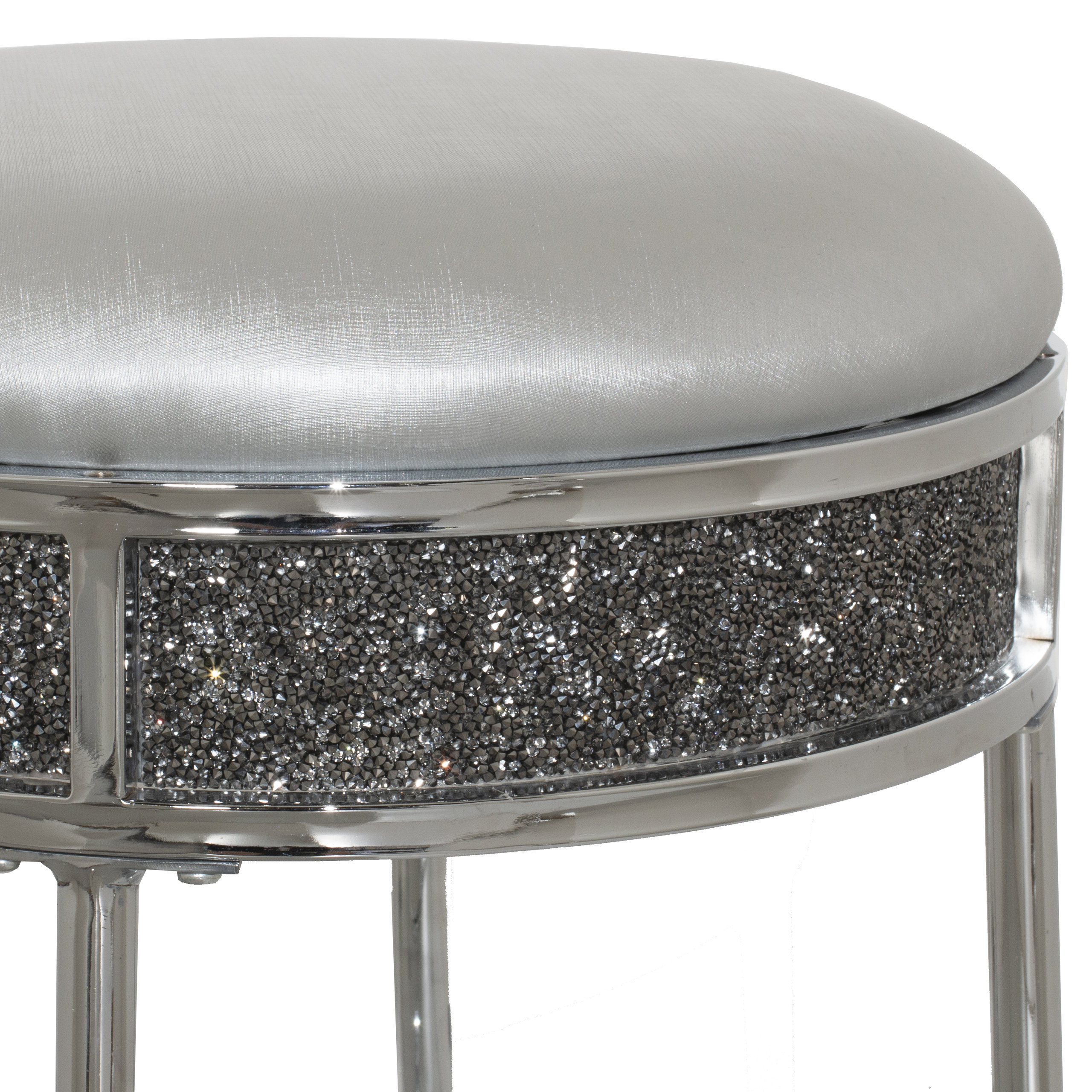 Hillsdale Furniture Roma Backless Faux Diamond Cluster Vanity Stool