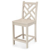 Polywood Chippendale Counter Side Chair, Sand