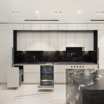 Contemporary white kitchen in Williamsburg