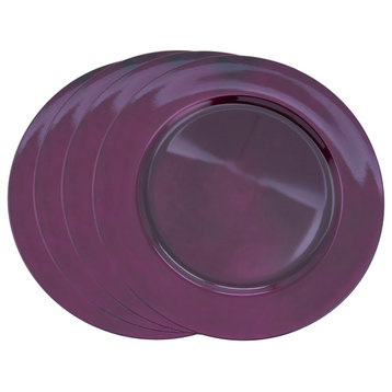 Classic Design Charger Plate, Set of 4, Eggplant