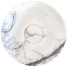 New York Marble Natural Stone Round Above Counter Sink Polished, (D)15.5" (H)4.5