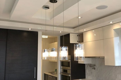 Example of a minimalist kitchen design in Vancouver