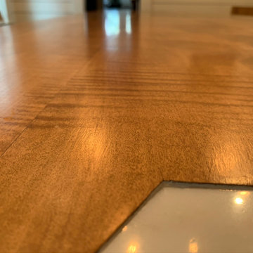 Custom Birdseye Maple Dining Table with Tile Inlay