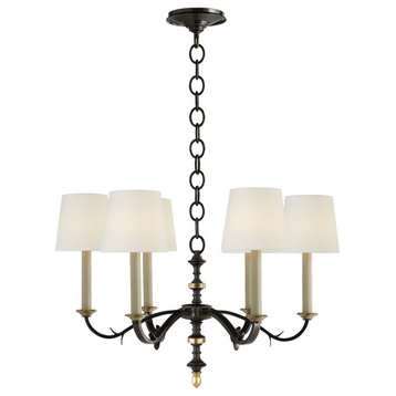 Channing Small Chandelier in Blackened Rust with Hand-Rubbed Antique Brass with