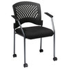 Black Plastic Coal Free Flex Rolling Visitor Chair