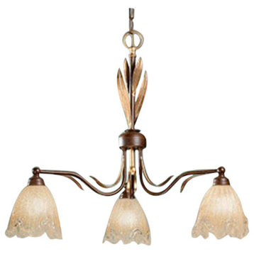 Linda 550 Chandelier, Rust Brown and Gold, Satin White