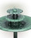35" Tall Outdoor 3-Tiered Pedestal Water Fountain and Birdbath, Green