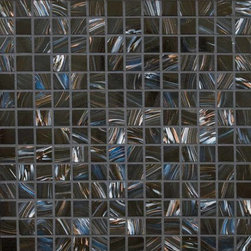 Creama Ivy Marble, Black Granite And Midnight Blue Glass - Tile