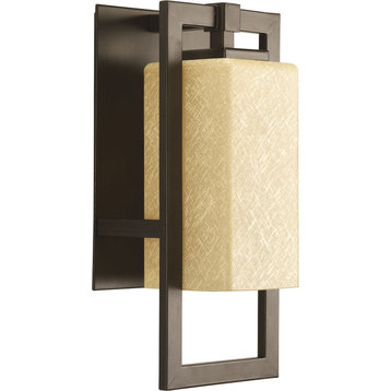 Jack 6-1/8" Outdoor Wall Sconce, Antique Bronze and Etched umber flax