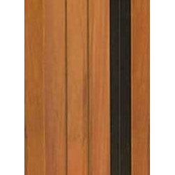 Flush Panel, Single Door, with a Contemporary Heavy Iron Handle - Front Doors