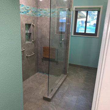 This walk-in shower will allow the homeowner to age in place!