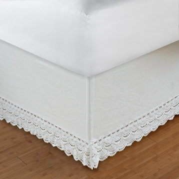 Greenland Crochet Lace Twin Bed Skirt 18", Twin