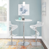 Lumisource Viva Bent Wood Barstool, Clear