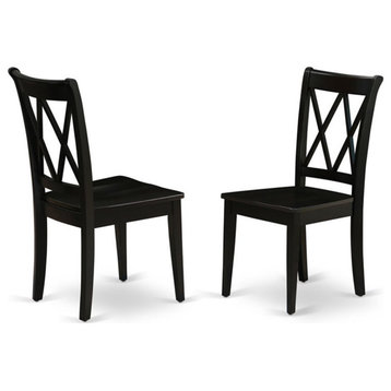 Atlin Designs 11" Wood Dining Chairs in Black (Set of 2)