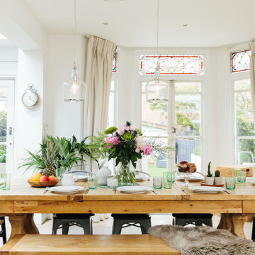 Large, bright family dining space