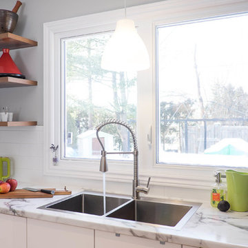 Modern White + Walnut Kitchen
