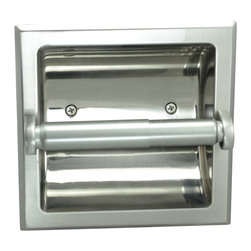 Designers Impressions - Recessed Toilet Paper / Toilet Tissue Holder, Satin Nickel - Toilet Paper Holders