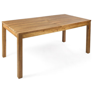GDF Studio William Outdoor Expandable Teak Finished Acacia Wood Dining Table
