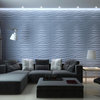 Off-White 3D Lava Design Plant Fiber Wainscot Wall Panels 32 Sq Ft(6-Pack)
