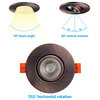 6-Pack 3 Inch LED Gimbal Recessed Downlight, Oil Rubbed Bronze, 4000k Cool White