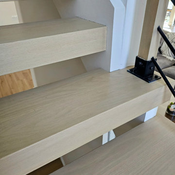 Project #111 | Open-Riser Staircase with Glass Panel Detail