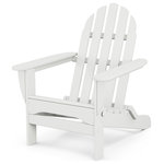 POLYWOOD - Polywood Classic Folding Adirondack Chair, White - Summertime and relaxation take on a whole new meaning when you kick back in the comfortably contoured seat of the POLYWOOD Classic Folding Adirondack. This sturdy chair is constructed of solid POLYWOOD lumber that's durable enough to withstand nature's elements. Plus, it comes with the added convenience of folding flat for easy storage and transportation. While this chair is available in a variety of attractive, fade-resistant colors that give the appearance of painted wood, it requires none of the maintenance real wood does. There's no painting, staining or waterproofing involved, nor will this chair splinter, crack, chip, peel or rot. It's also resistant to stains, corrosive substances, salt spray and other environmental stresses. Here's something else you'll like about this easy, worry-free chairit's made right here in the USA and backed by a 20-year warranty.