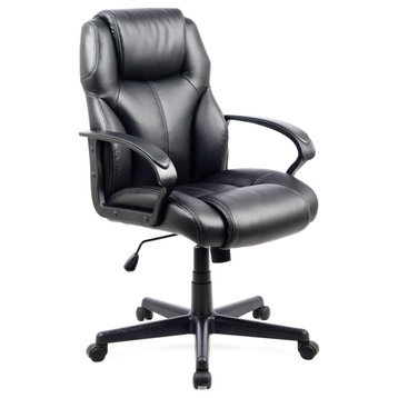 CorLiving Black Leatherette Managerial Office Chair