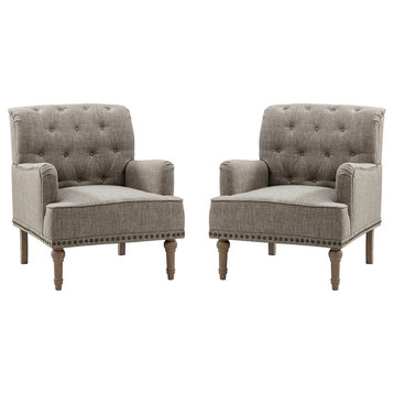Traditional Armchair, Set of 2, Gray
