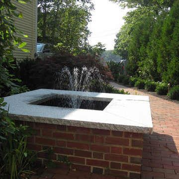 Granite and brick fountain
