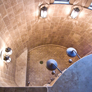 overhead view of grand shower in turret
